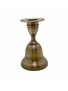1PC Vintage Jasco 1981 Brass Bell Candle Holder G055 4" Color Gold